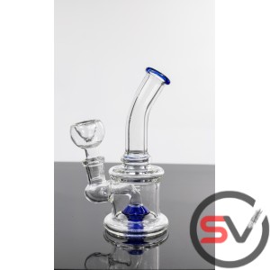 SMALL CURVED NECK COLOR WHEEL GLASS PIPE 6inch